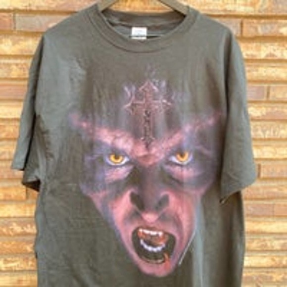 Vintage Fashion Victim Vampire Gothic Dark Wear shirt XL 90s - Picture 1 of 5
